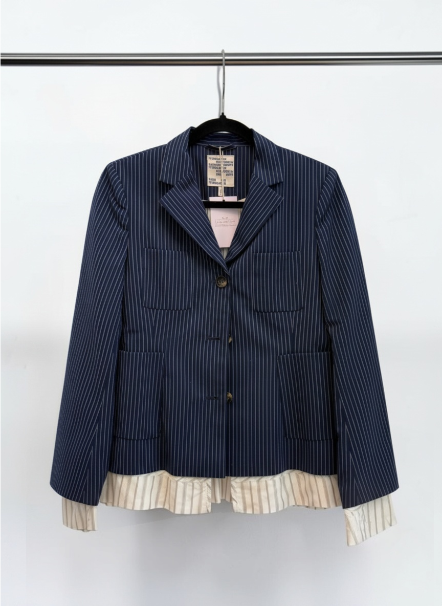 Baum und Pferdgarten Bolivia Pinstripe Blazer with Satin Trim — Size 36