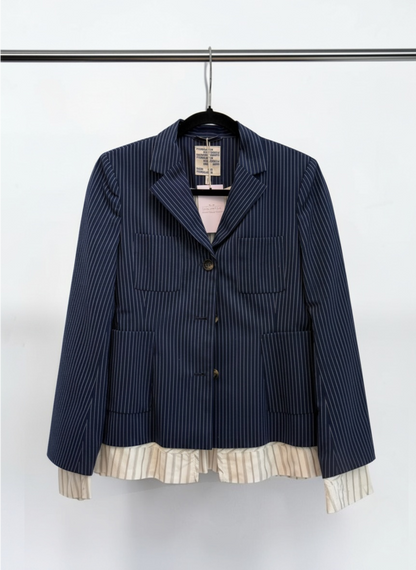 Baum und Pferdgarten Bolivia Pinstripe Blazer with Satin Trim — Size 36