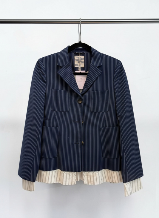 Baum und Pferdgarten Bolivia Pinstripe Blazer with Satin Trim — Size 36