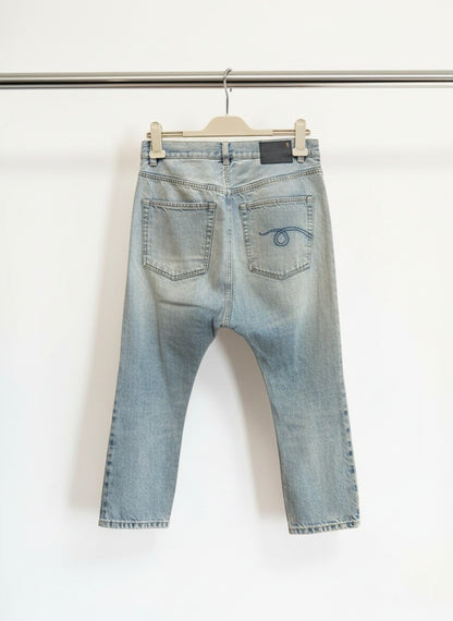 R13 Tailored Drop Jeans in Logan Blue — Size 26