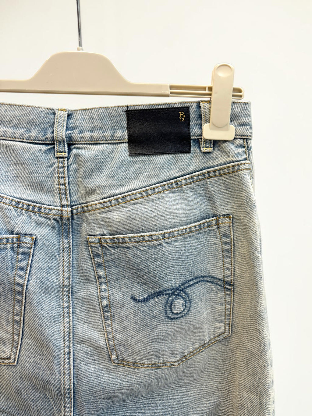 R13 Tailored Drop Jeans in Logan Blue — Size 26