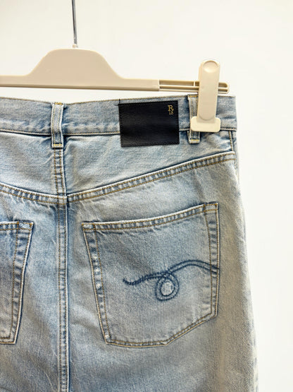 R13 Tailored Drop Jeans in Logan Blue — Size 26