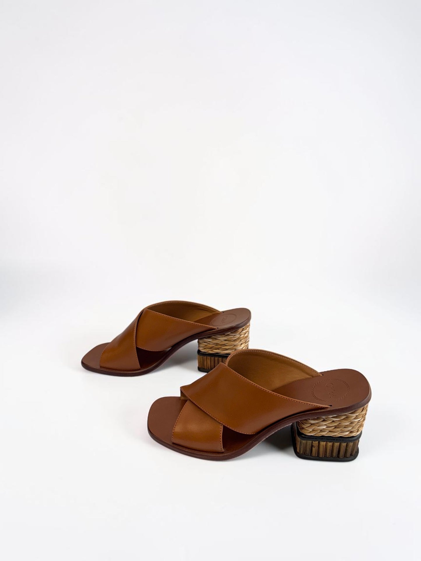 Chloé Laia Mule in Camel Leather — Size 38.5
