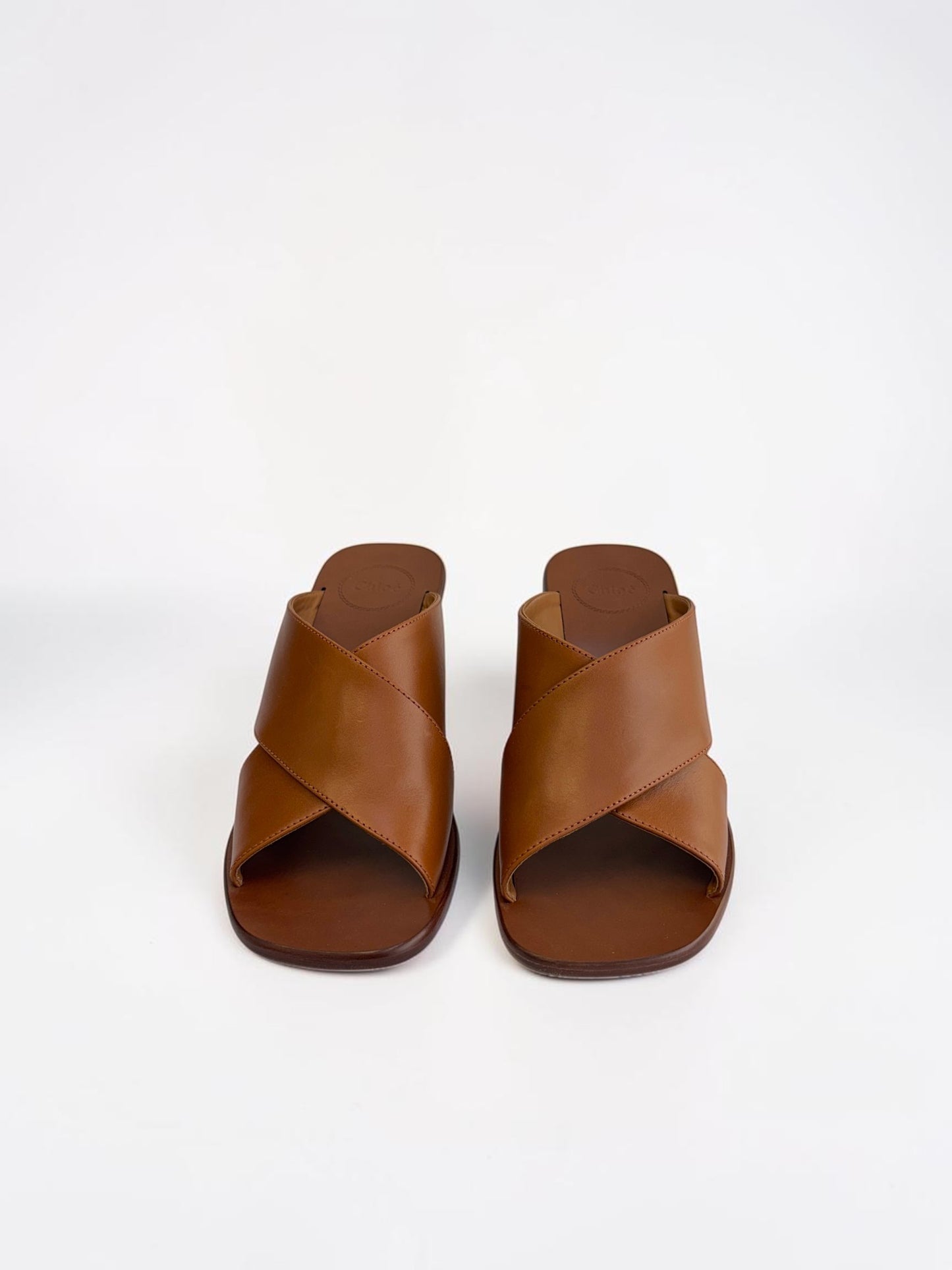 Chloé Laia Mule in Camel Leather — Size 38.5
