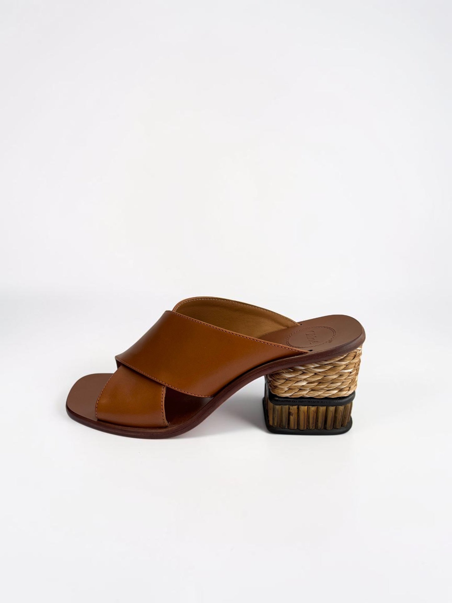 Chloé Laia Mule in Camel Leather — Size 38.5