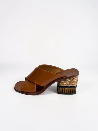 Chloé Laia Mule in Camel Leather — Size 38.5