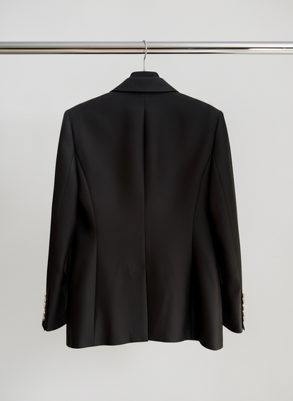 Zimmermann Black Silk-Trim Gabardine Slouchy Suit – Size 3 / L