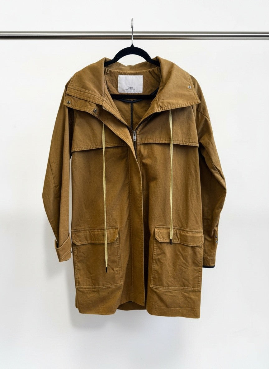 Camilla and Marc Hooded Cotton Parka in Camel — Small