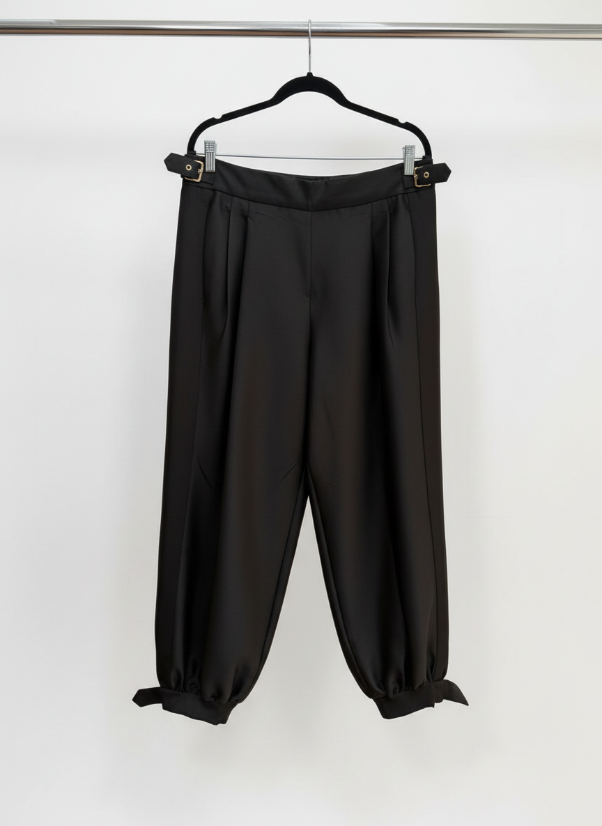 Zimmermann Black Silk-Trim Gabardine Slouchy Suit – Size 3 / L