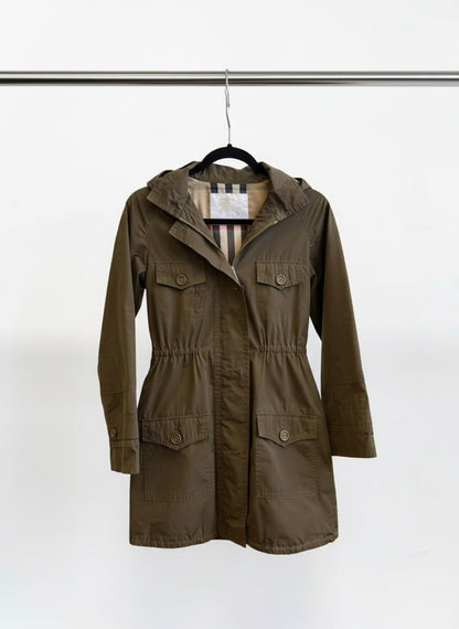 Burberry Kids Rain Jacket in Deep Army Green — Size 16Y