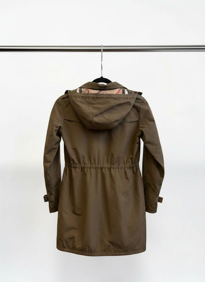 Burberry Kids Rain Jacket in Deep Army Green — Size 16Y