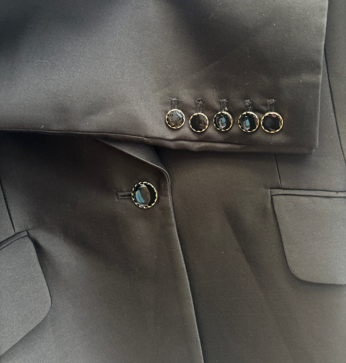 Zimmermann Black Silk-Trim Gabardine Slouchy Suit – Size 3 / L
