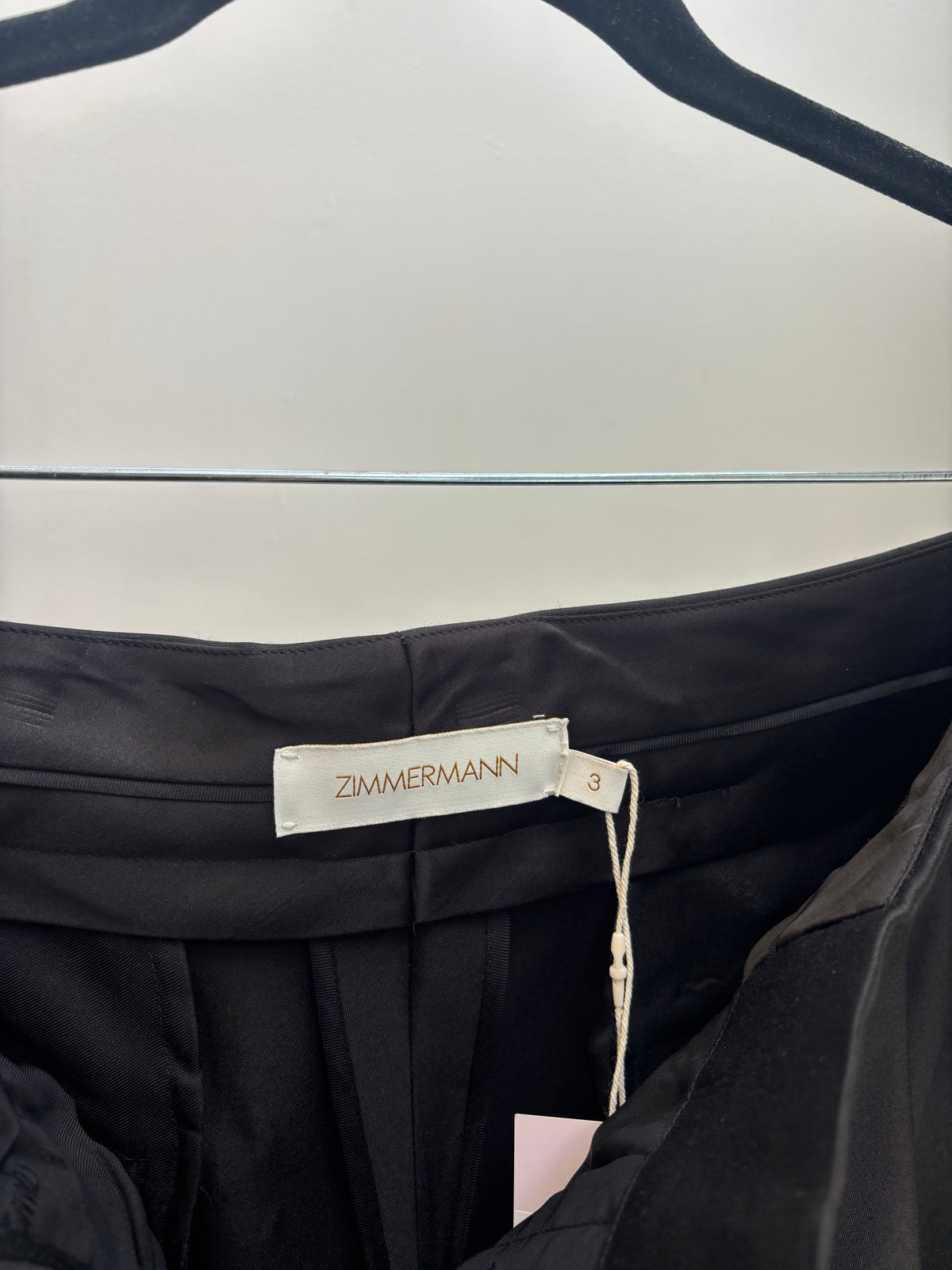 Zimmermann Black Silk-Trim Gabardine Slouchy Suit – Size 3 / L
