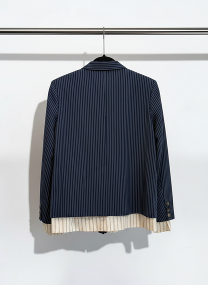 Baum und Pferdgarten Bolivia Pinstripe Blazer with Satin Trim — Size 36