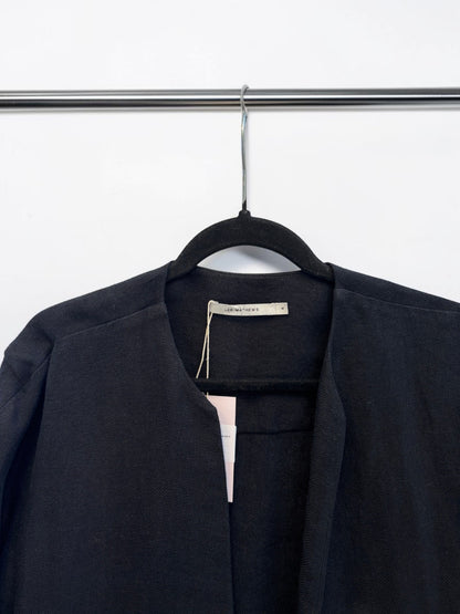 Lee Mathews Linen Cropped Jacket in Black size 4