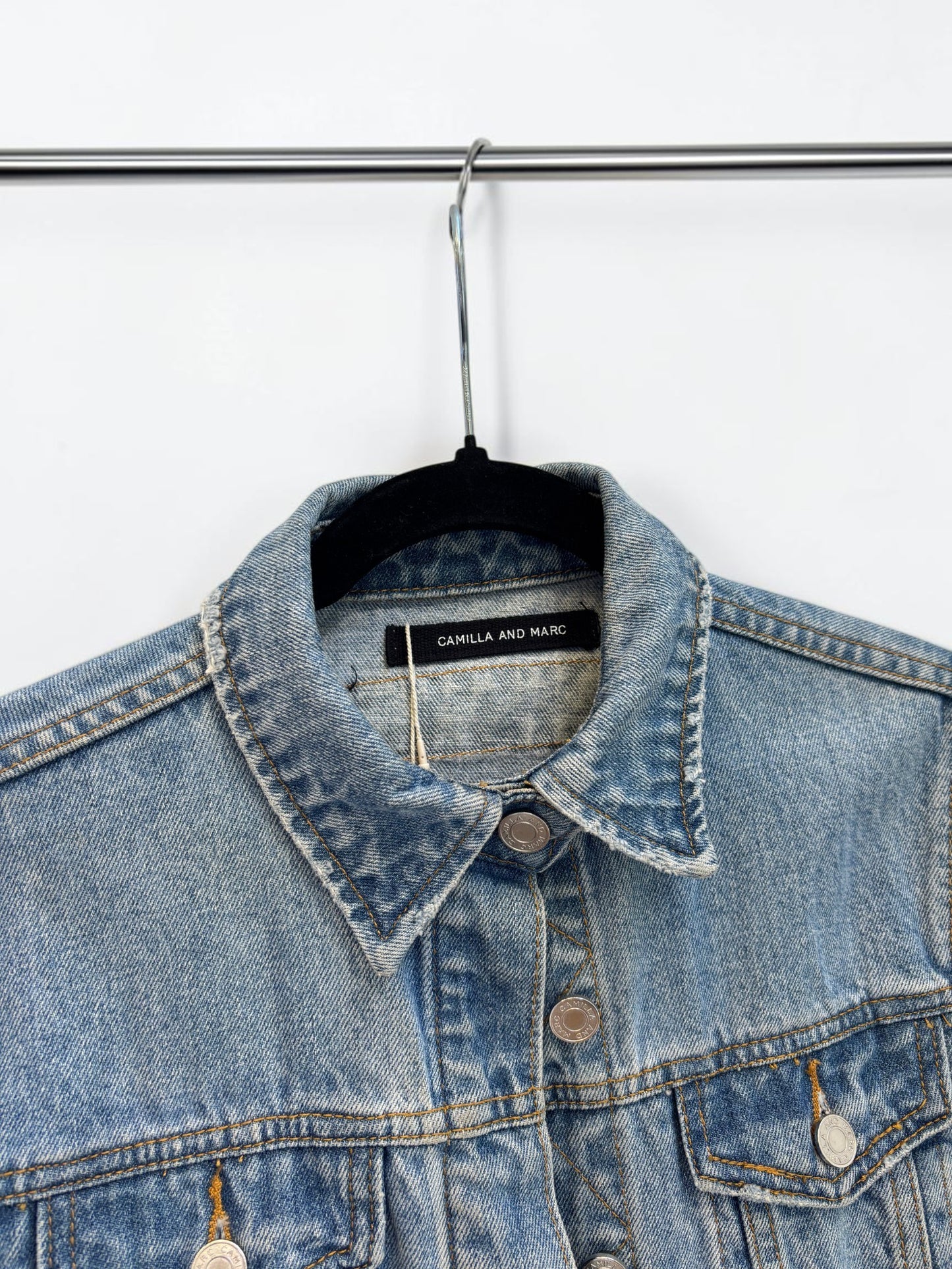 Camilla and Marc Sadie Oversized Denim Jacket in Classic Blue – Size 8 / S