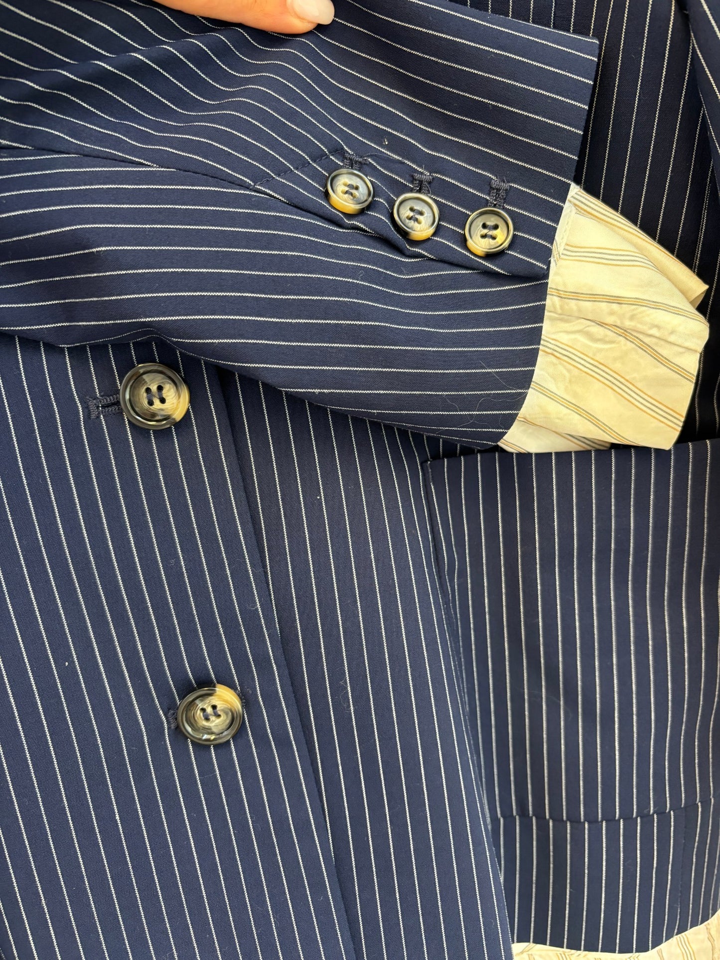 Baum und Pferdgarten Bolivia Pinstripe Blazer with Satin Trim — Size 36