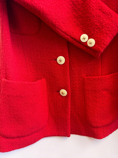 Old England Vintage Red Tweed Jacket – Paris Heritage Label – Size 36