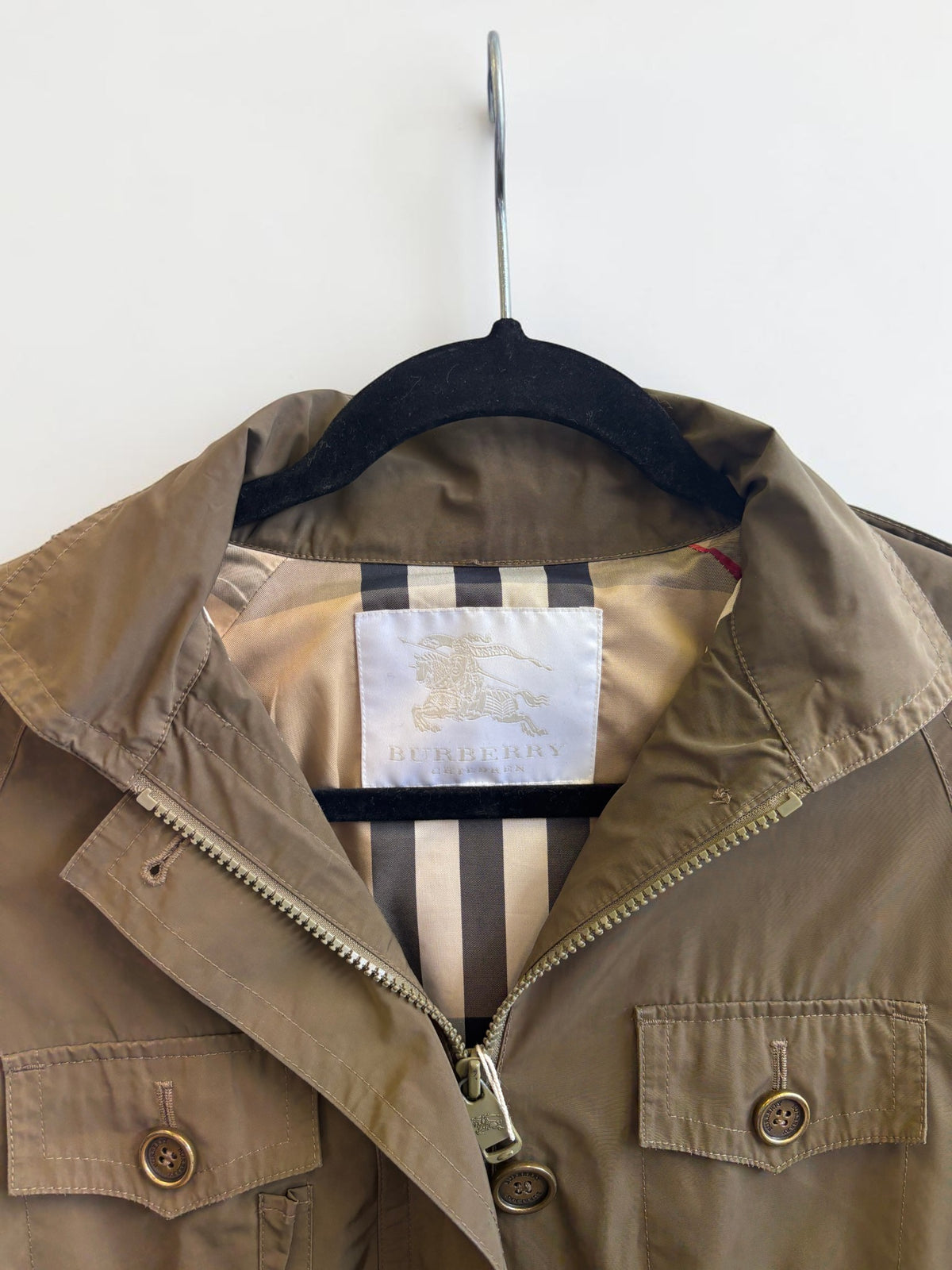 Burberry Kids Rain Jacket in Deep Army Green — Size 16Y