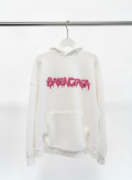 Balenciaga Wide Fit Hoodie – White & Bubblegum – Size 1