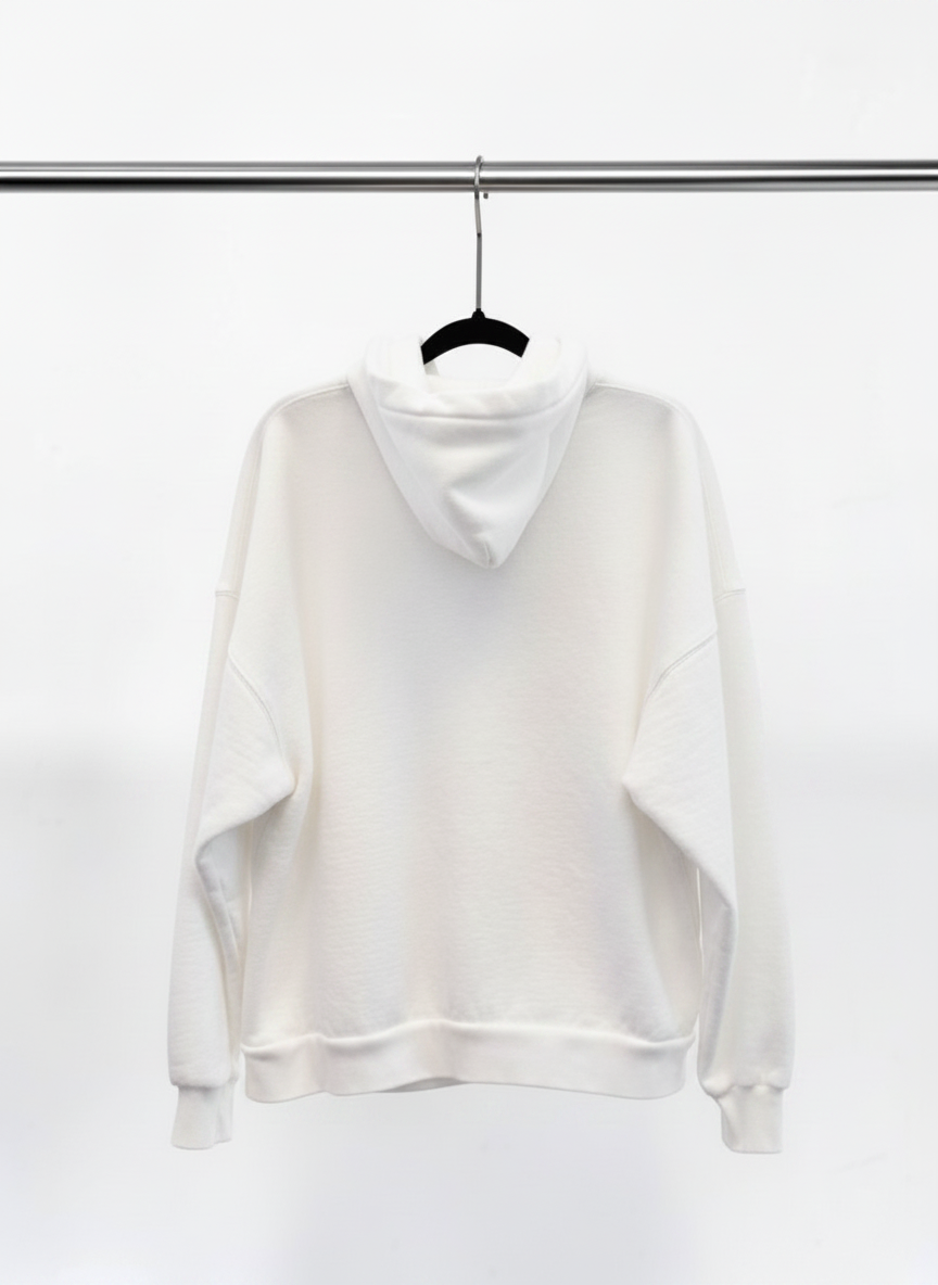 Balenciaga Wide Fit Hoodie – White & Bubblegum – Size 1
