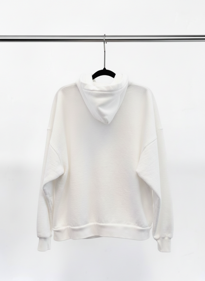Balenciaga Wide Fit Hoodie – White & Bubblegum – Size 1