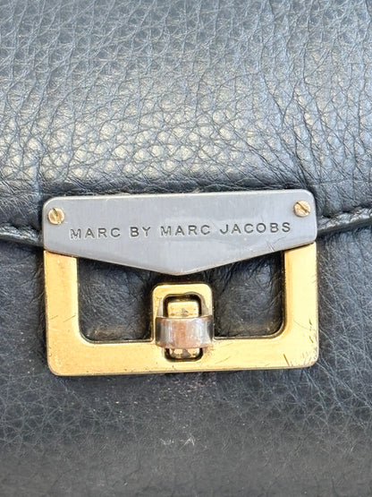 Lula and Mimi Marc Jacobs Bianca Jane black leather crossbody bag featuring a gold and silver metal logo clasp