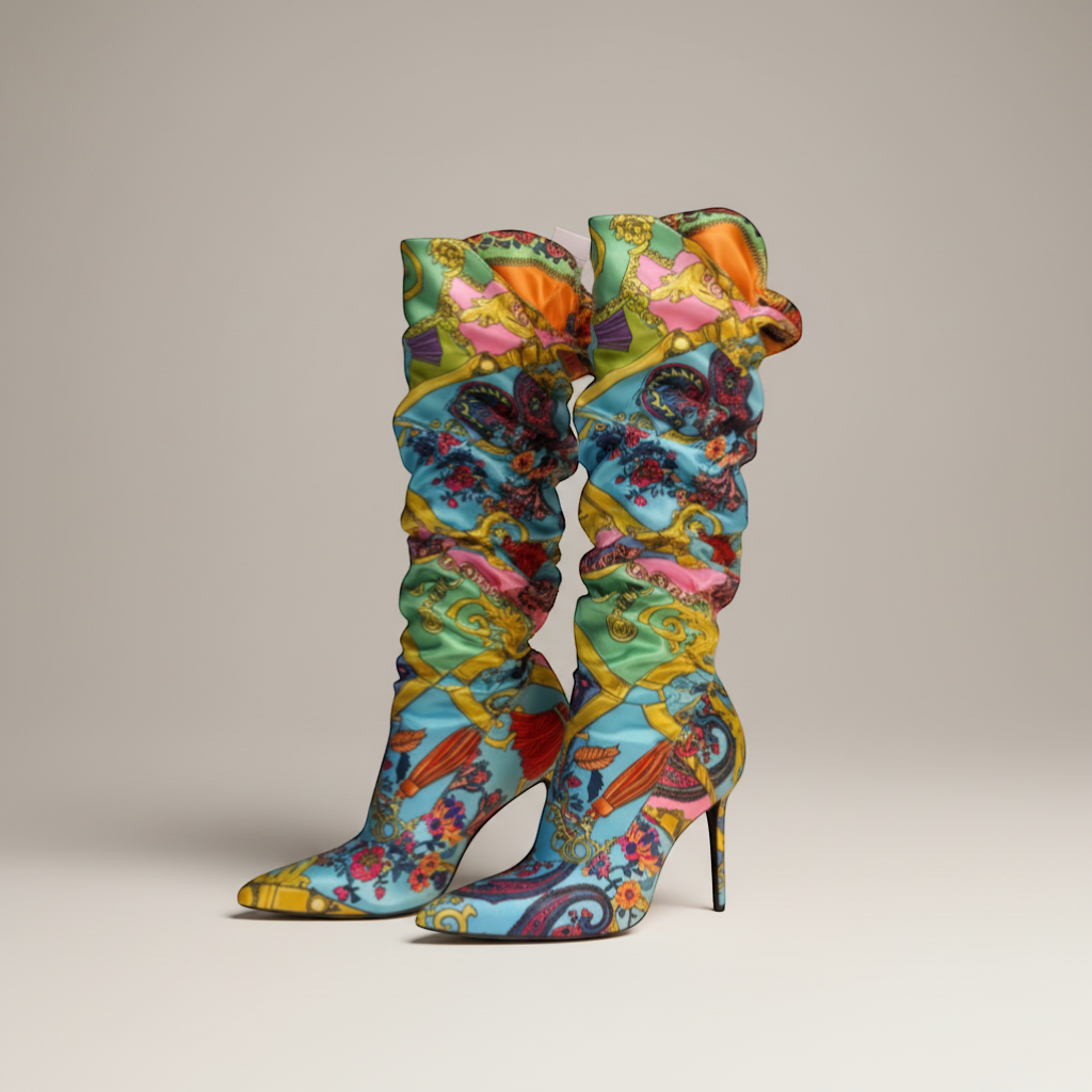 Versace Jeans Cotoure Colourful Knee Hight Boot- Size 39