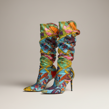 Versace Jeans Cotoure Colourful Knee Hight Boot- Size 39