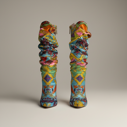 Versace Jeans Cotoure Colourful Knee Hight Boot- Size 39